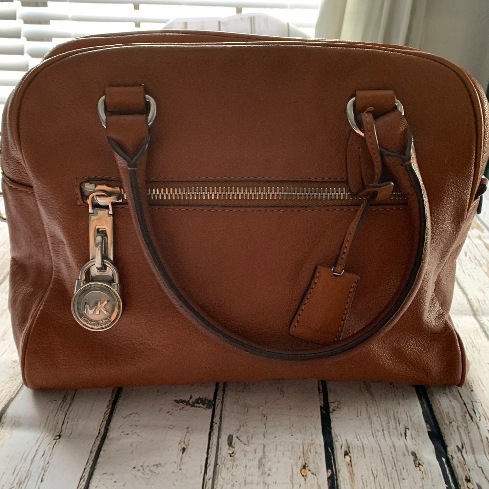 MK Michael Kors Tan Bowling Bag Purse